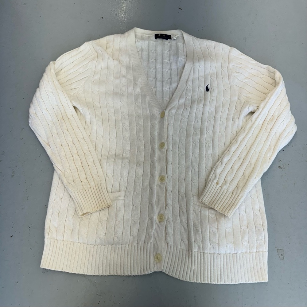 VTG 90’s Polo Ralph Lauren Embroidered Nautical Chunky Cardigan XL